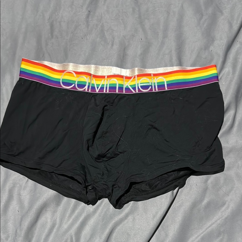 Calvin Klein Black Briefs with Multicolor Waistband